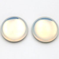 CAB20_01000-GF Cabochon Glass Stone 20mm: Milky White - Gold Foiled (kom)